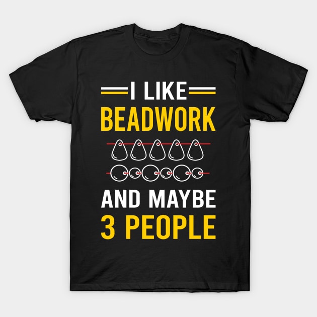 3 People Beadwork Beading Bead Beads T-Shirt by Bourguignon Aror